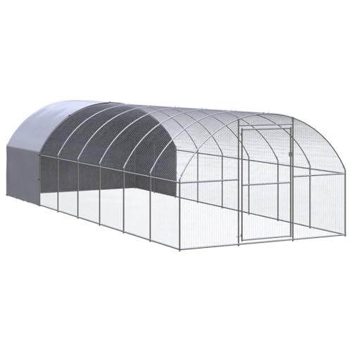 vidaXL Outdoor Hühnerstall 3x8x2m Verzinkter Stahl Hühnerhaus Geflügelstall von vidaXL