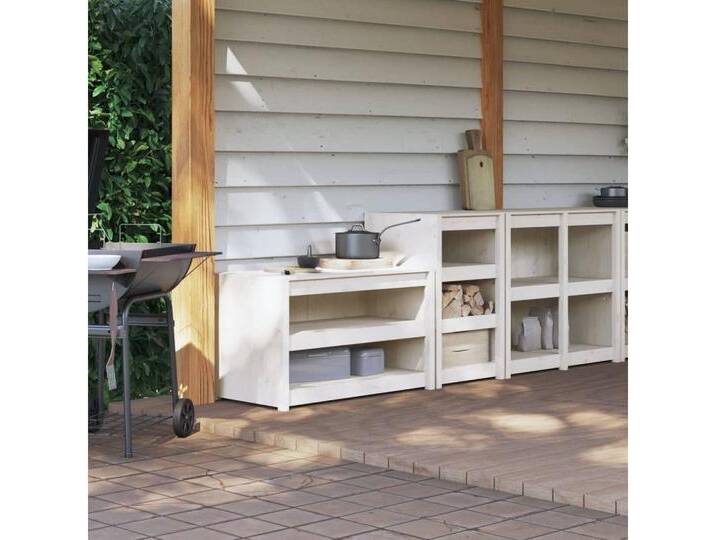 vidaXL Outdoor-Küchenmodul Outdoor-Küchenschränke 2 Stk. Weiß Massivholz Kiefer vidaXL Outdoor-Küchenmodul Outdoor-Küchenschränke 2 Stk. Weiß Massivholz Kiefer von vidaXL