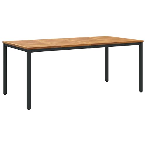 vidaXL Gartentisch 180 x 90 x 75 cm aus stabilem Akazienholz und Metall, moderner Esstisch für draußen, wetterfest und UV-geschützt, rechteckig, passt für 6 Personen, perfekte Möbel für die Terrasse von vidaXL