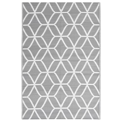 vidaXL Outdoor Teppich Doppellagiges Jacquard-Muster Balkon Terrasse Garten Außenteppich Balkonteppich Gartenteppich Terrassenteppich Grau 140x200cm PP vidaXL Outdoor Teppich Doppellagiges Jacquard-Muster Balkon Terrasse Garten Außenteppich Balkonteppich Gartenteppich Terrassenteppich Grau 140x200cm PP von vidaXL
