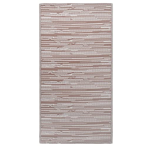 vidaXL Outdoor Teppich Doppellagiges Jacquard-Muster Balkon Terrasse Garten Außenteppich Balkonteppich Gartenteppich Terrassenteppich Taupe 140x200cm PP von vidaXL