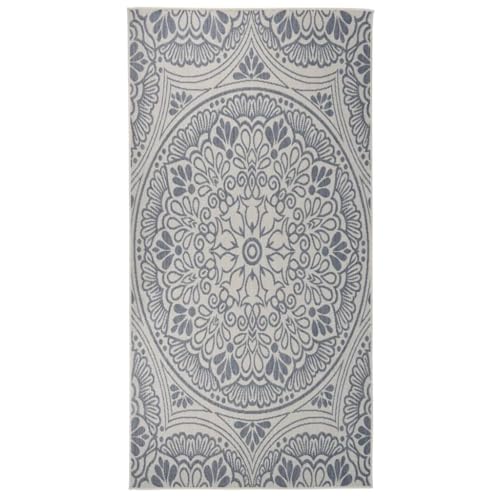 vidaXL Outdoor Teppich Flachgewebe Witterungsbeständig UV-beständig Außenteppich Balkon Terrasse Garten Swimming Pool 100x200cm Blaues Muster vidaXL Outdoor Teppich Flachgewebe Witterungsbeständig UV-beständig Außenteppich Balkon Terrasse Garten Swimming Pool 100x200cm Blaues Muster von vidaXL