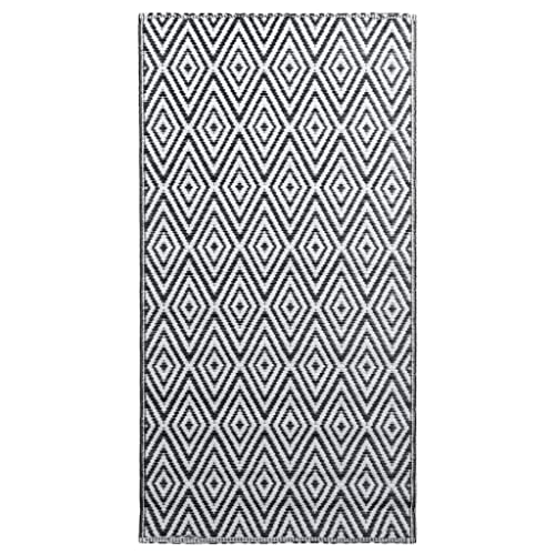 vidaXL Outdoor Teppich Zweischichtiger Jacquard Terrassenteppich Küchenteppich Außenteppich Indoor Terrasse Balkon Flur Küche Bad Weiß Schwarz 160x230cm PP vidaXL Outdoor Teppich Zweischichtiger Jacquard Terrassenteppich Küchenteppich Außenteppich Indoor Terrasse Balkon Flur Küche Bad Weiß Schwarz 160x230cm PP von vidaXL