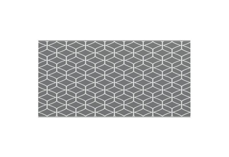 vidaXL Outdoorteppich Outdoor Decke ARAKIL Grau und Weiß Polyester 250 x 500 cm von vidaXL