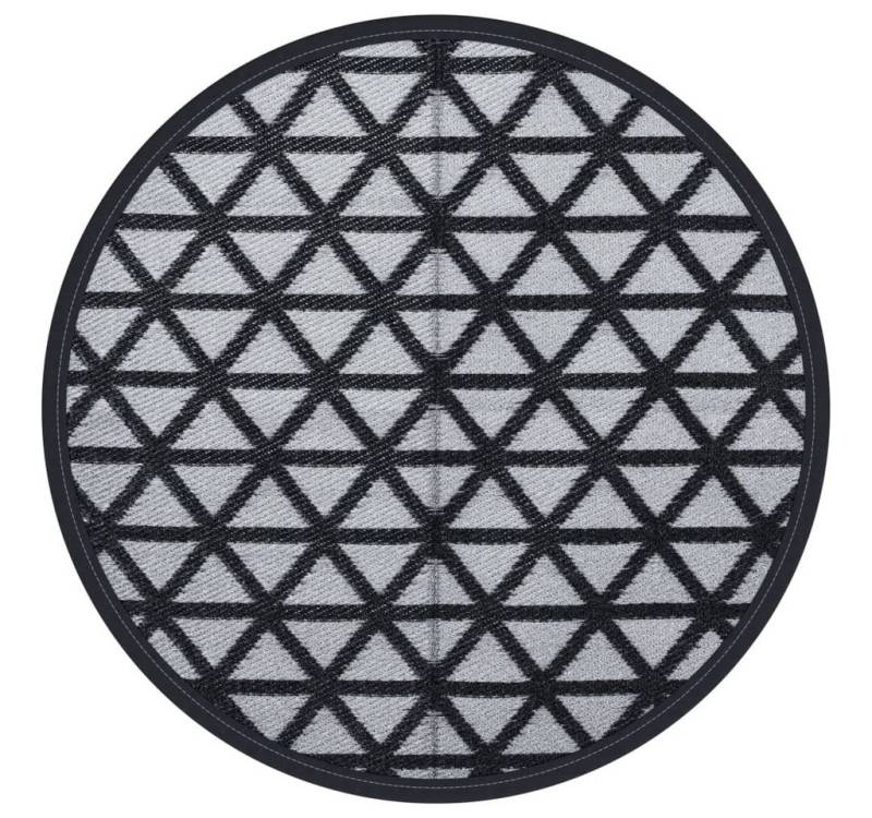 vidaXL Outdoorteppich Outdoor-Teppich Schwarz Ø120 cm Polypropylen Kunststoff Outdoor, Höhe: 0 mm von vidaXL