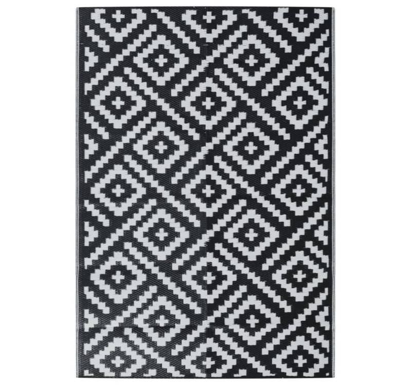 vidaXL Outdoorteppich, BalkonteppichWeiß und Schwarz 160x230 cm PP von vidaXL