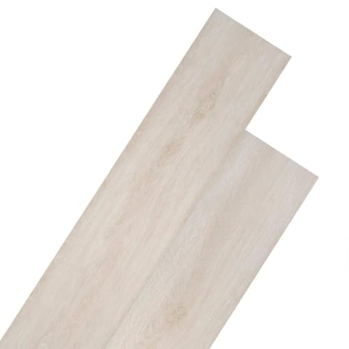 vidaXL PVC Laminat Dielen 5,02m² 2mm Selbstklebend Eiche Weiß Vinyl Bodenbelag von vidaXL