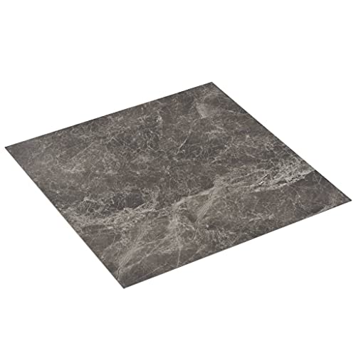 vidaXL PVC Laminat Dielen Selbstklebend Rutschfest Vinylboden Bodenbelag Designboden Vinyl Boden Dielen Planken 5,11m² Schwarzer Marmor von vidaXL