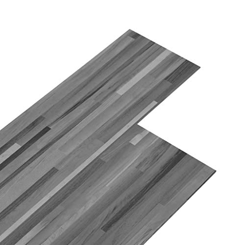 vidaXL PVC Laminat Dielen Vinylboden Vinyl Boden Planken Bodenbelag Fußboden Designboden Dielenboden 4,46m² 3mm Selbstklebend Gestreift Grau von vidaXL