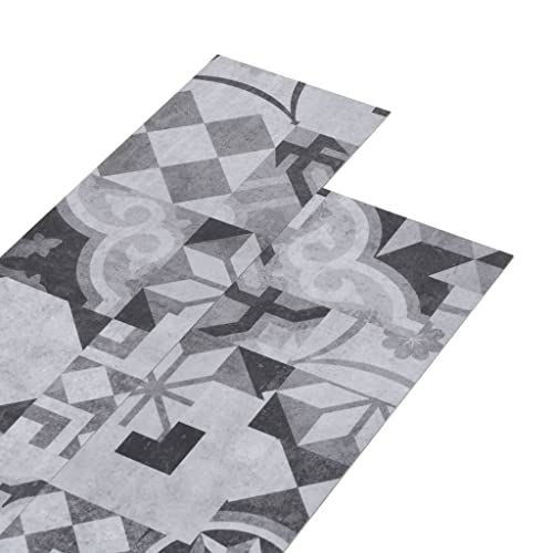 vidaXL PVC Laminat Dielen Vinylboden Vinyl Boden Planken Bodenbelag Fußboden Designboden Dielenboden 4,46m² 3mm Selbstklebend Grau Muster von vidaXL