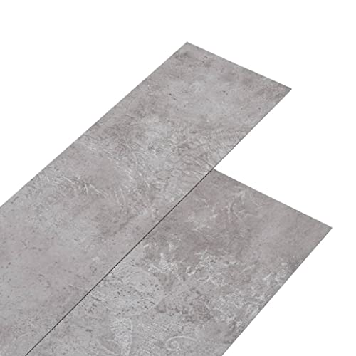 vidaXL PVC Laminat Dielen Vinylboden Vinyl Boden Planken Bodenbelag Fußboden Designboden Dielenboden 5,02m² 2mm Selbstklebend Erdtöne Grau von vidaXL