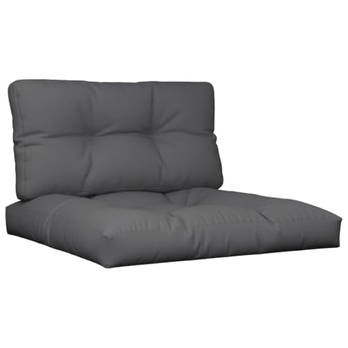 vidaXL Palettenkissen 2-TLG., Palettenpolster für Europaletten, Palettensofa Kissen Indoor Outdoor, Palettenauflage Sitzkissen Rückenkissen, Anthrazit Stoff von vidaXL