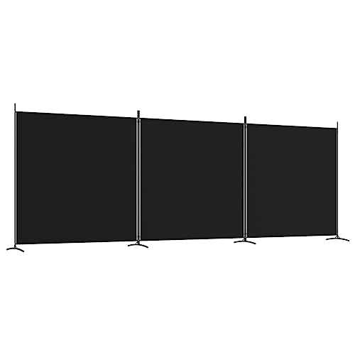 vidaXL Paravent 3-TLG. Raumtrenner Raumteiler Trennwand Umkleide Sichtschutz Spanische Wand Wohnzimmer Schlafzimmer Schwarz 525x180cm Stoff vidaXL Paravent 3-TLG. Raumtrenner Raumteiler Trennwand Umkleide Sichtschutz Spanische Wand Wohnzimmer Schlafzimmer Schwarz 525x180cm Stoff von vidaXL
