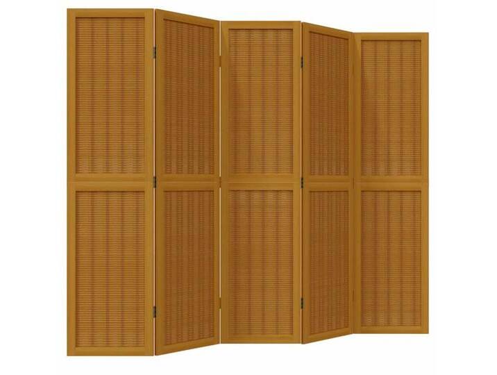 vidaXL Paravent 5-tlg Raumteiler Braun Massivholz Paulownia Paravent, braun von vidaXL