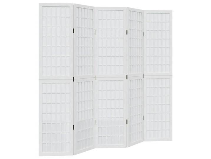vidaXL Paravent 5-tlg Raumteiler Paravent Trennwand Spanische Wand Weiß Massivholz Pau, weiß von vidaXL
