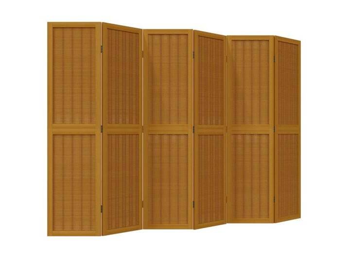 vidaXL Paravent 6-tlg Raumteiler Braun Massivholz Paulownia Paravent, braun von vidaXL