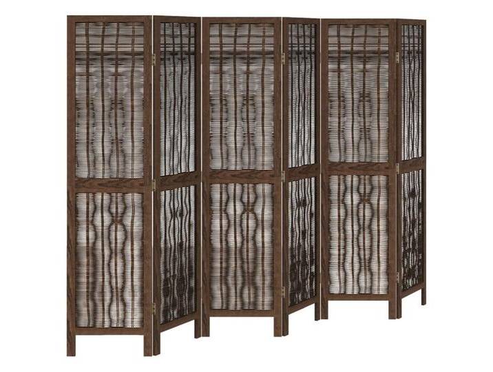 vidaXL Paravent 6-tlg Raumteiler Dunkelbraun Massivholz Paulownia Paravent, braun von vidaXL