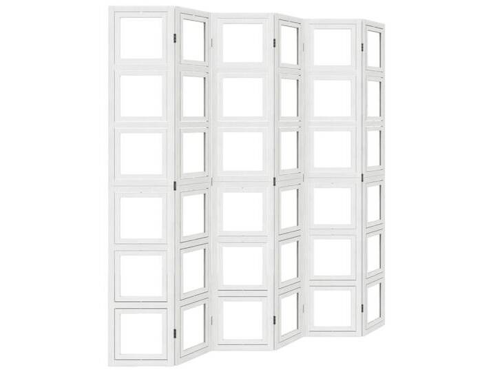 vidaXL Paravent 6-tlg Raumteiler Paravent Trennwand Spanische Wand Weiß Massivholz Pau, weiß von vidaXL
