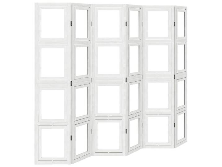 vidaXL Paravent 6-tlg Raumteiler Paravent Trennwand Spanische Wand Weiß Massivholz Pau, weiß von vidaXL