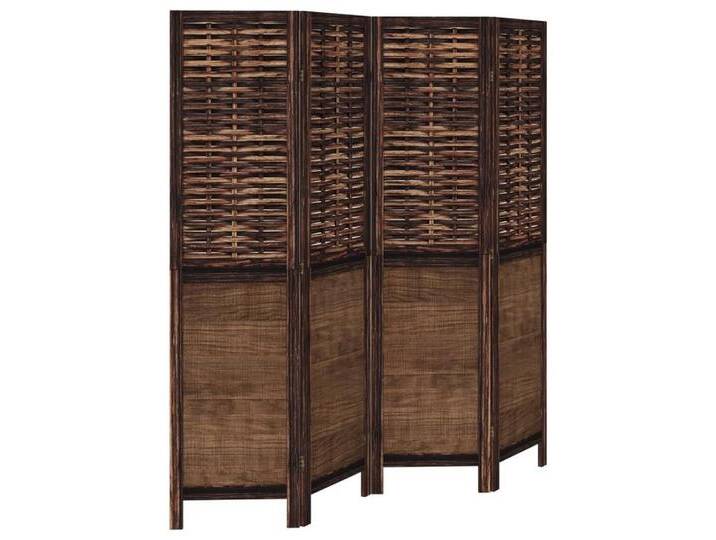 vidaXL Paravent Paravent Trennwand 4-tlg Raumteiler Dunkelbraun Massivholz Paulownia, braun von vidaXL