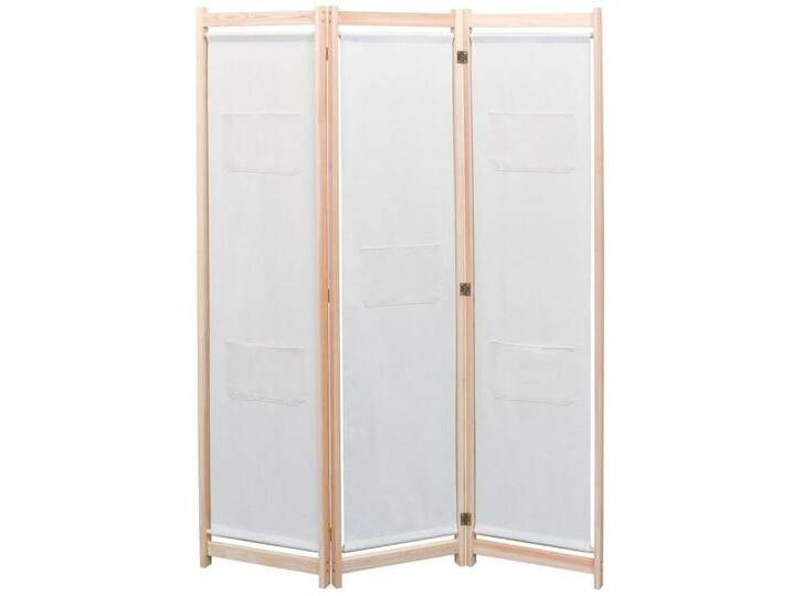 vidaXL Paravent Paravent Trennwand Spanische Wand 3-teiliger Raumteiler Creme 120 x 17, beige von vidaXL