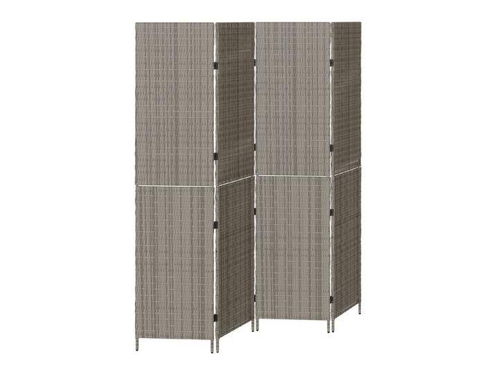 vidaXL Paravent Raumteiler Paravent Trennwand 4 Paneele faltbar Grau 195x180 cm Poly, grau von vidaXL