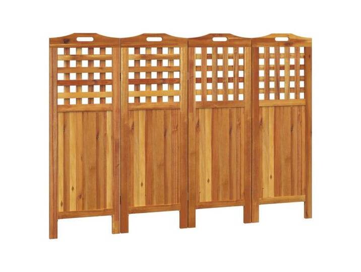 vidaXL Paravent Raumteiler Paravent Trennwand Spanische Wand 4-tlg 162x2x115 cm Massiv, braun von vidaXL