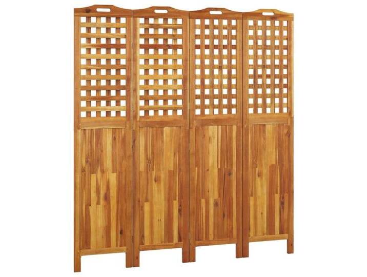 vidaXL Paravent Raumteiler Paravent Trennwand Spanische Wand 4-tlg 162x2x180 cm Massiv, braun von vidaXL
