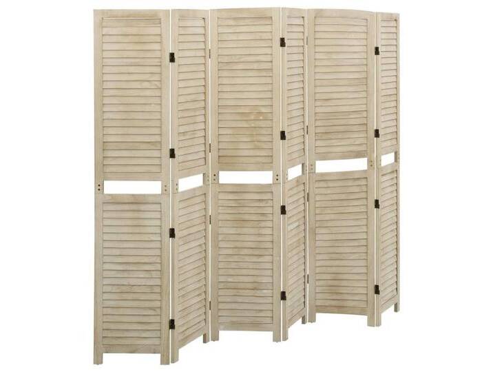vidaXL Paravent Raumteiler Trennwand Spanische Wand 6-tlg Paravent 210x165 cm Massivho, braun von vidaXL