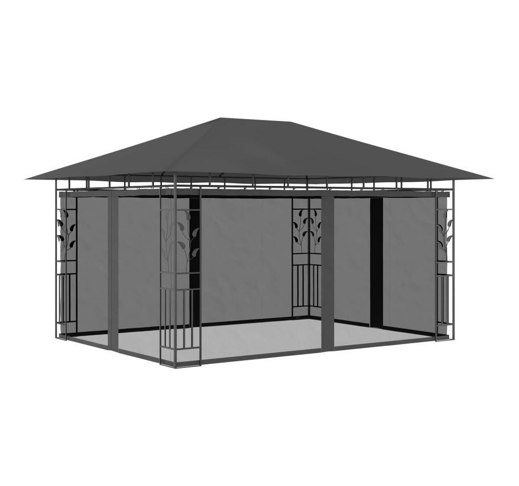 vidaXL Partyzelt Pavillon mit Moskitonetz 4x3x2,73 m Anthrazit 180 g/m² von vidaXL