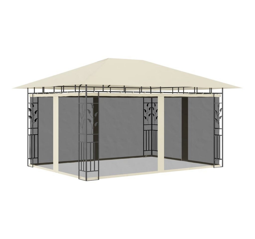 vidaXL Partyzelt Pavillon mit Moskitonetz 4x3x2,73 m Creme 180 g/m² von vidaXL