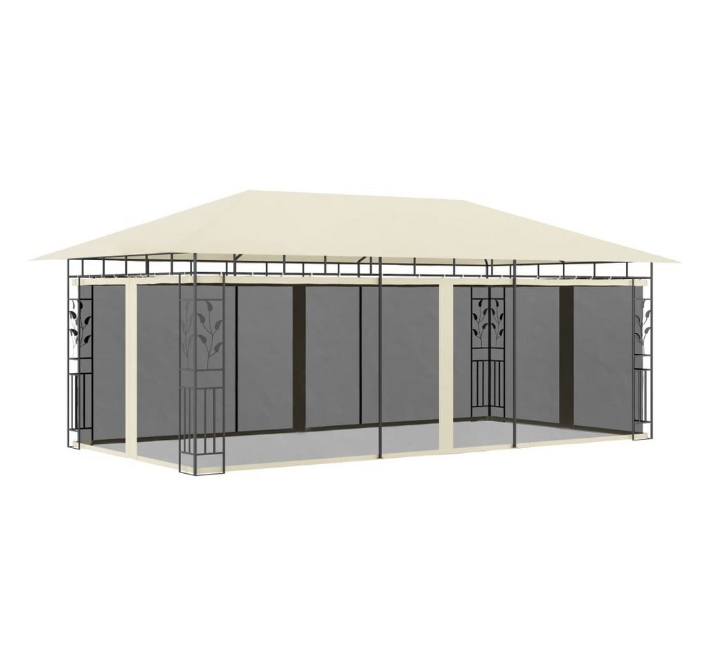 vidaXL Partyzelt Pavillon mit Moskitonetz 6x3x2,73 m Creme von vidaXL