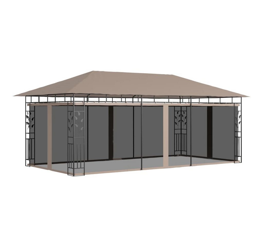 vidaXL Partyzelt Pavillon mit Moskitonetz 6x3x2,73 m Taupe 180 g/m² von vidaXL