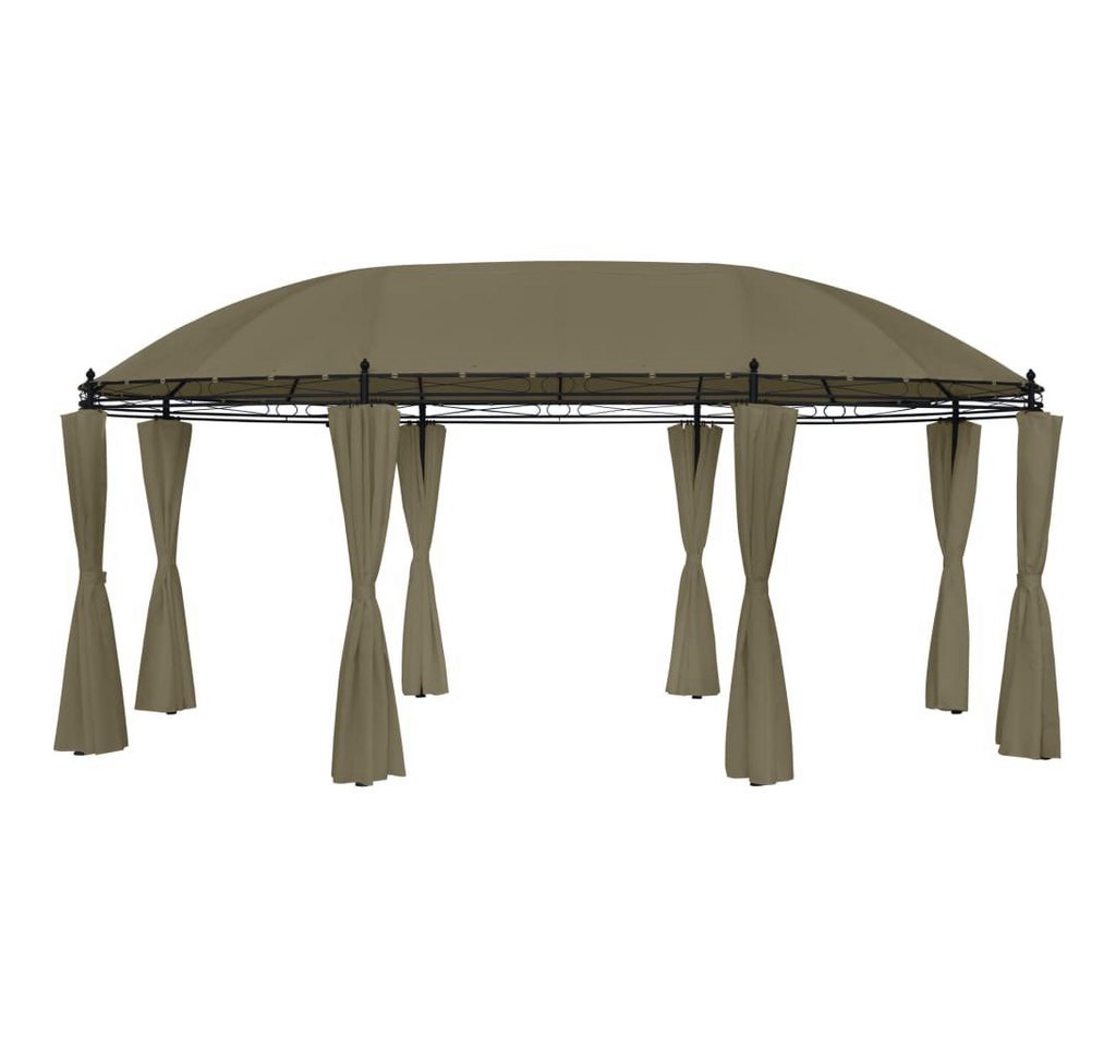 vidaXL Partyzelt Pavillon mit Vorhängen 520x349x255 cm Taupe 180 g/m² von vidaXL