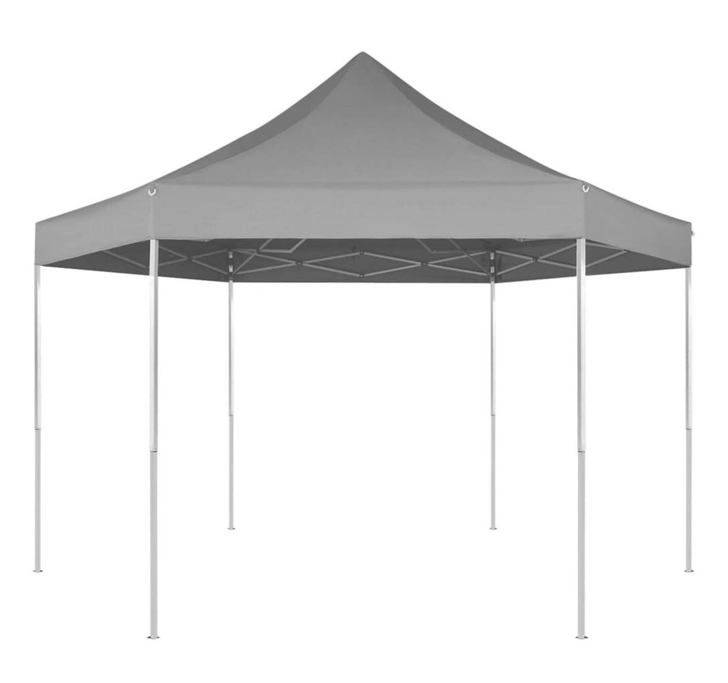 vidaXL Partyzelt Pop-Up-Partyzelt Hexagonal Faltbar Grau 3,6x3,1 m von vidaXL