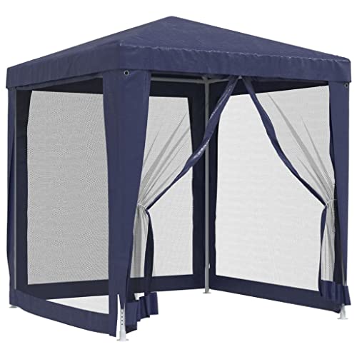 vidaXL Partyzelt mit 4 Mesh-Seitenwänden Blau 2x2 m HDPE von vidaXL