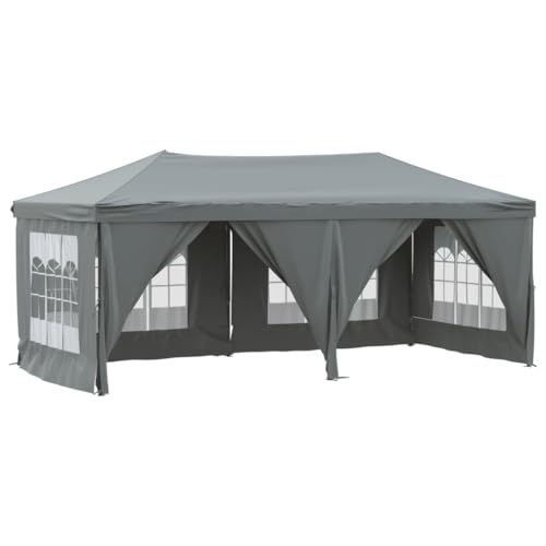 vidaXL Partyzelt mit Seitenwänden Faltbar Pavillon Gartenpavillon Gartenzelt Festzelt Faltpavillon Bierzelt Vereinszelt Outdoor Anthrazit 3x6m von vidaXL