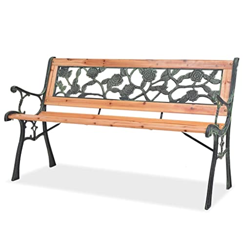 vidaXL Patio Outdoor Park Vintage Gartenbank aus Holz und Eisen mit Rosenmuster Rückenlehne vidaXL Patio Outdoor Park Vintage Gartenbank aus Holz und Eisen mit Rosenmuster Rückenlehne von vidaXL