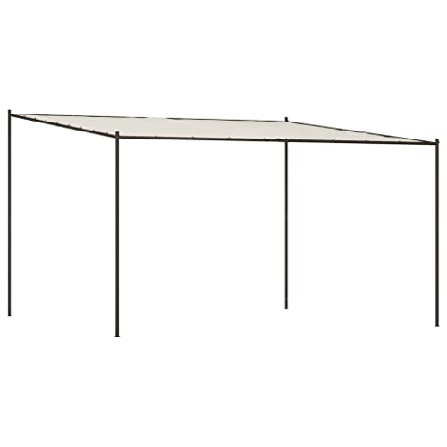 vidaXL Pavillon, Gartenpavillon Überdachung Stahlrahmen, Pergola Vordach für Terrasse Garten, Partyzelt Sonnnenschutz, Weiß 4x4m 180g/m² Stoff Stahl von vidaXL