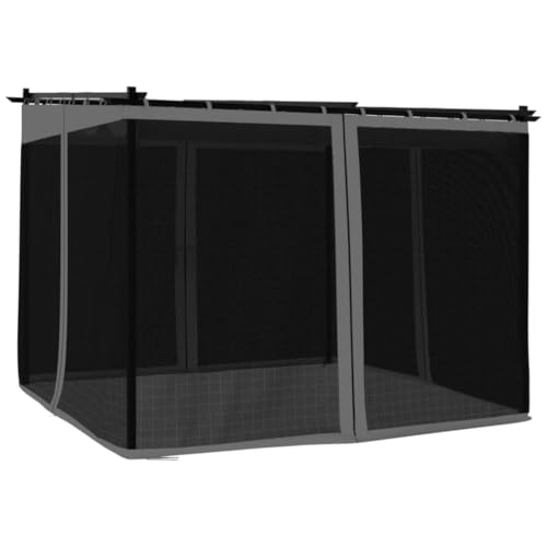 vidaXL Pavillon, Pergola mit Netzwände Schiebedach, Sonnenschutz Überdachung für Terrasse Garten, Gartenpavillon Terrassendach Gartenzelt, Anthrazit 3x3m Stahl vidaXL Pavillon, Pergola mit Netzwände Schiebedach, Sonnenschutz Überdachung für Terrasse Garten, Gartenpavillon Terrassendach Gartenzelt, Anthrazit 3x3m Stahl von vidaXL