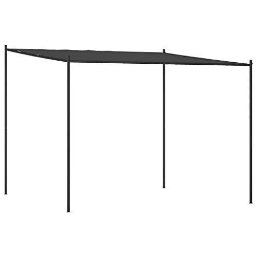 vidaXL Pavillon, Gartenpavillon Überdachung Stahlrahmen, Pergola Vordach für Terrasse Garten, Partyzelt Sonnnenschutz, Anthrazit 3x3m 180g/m² Stoff Stahl von vidaXL