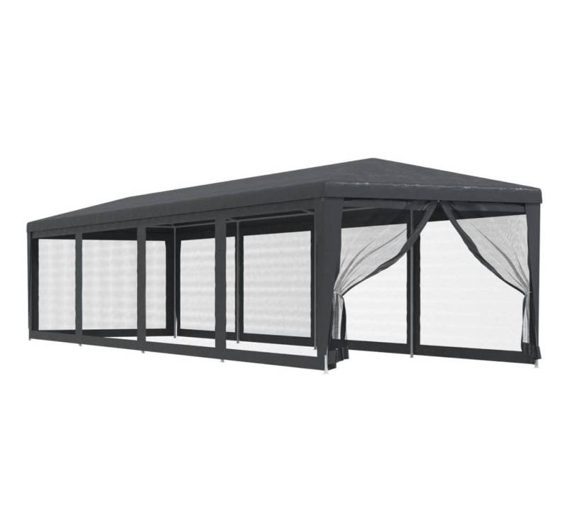 vidaXL Pavillon Pavillon Partyzelt mit 10 Mesh-Seitenwänden Anthrazit 3x12 m HDPE von vidaXL