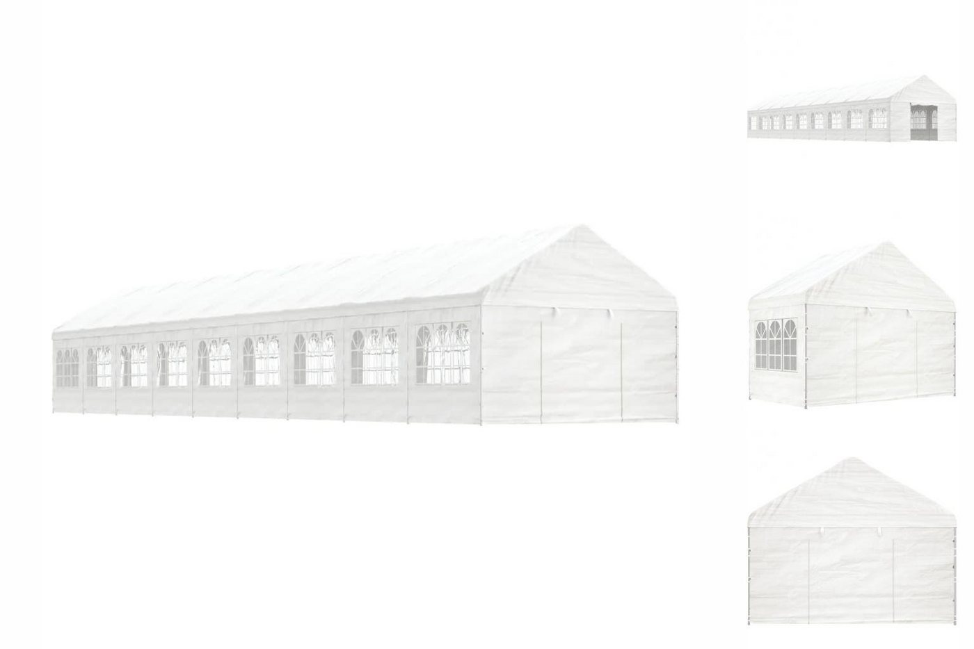 vidaXL Pavillon Pavillon mit Dach Weiß 20,07x4,08x3,22 m Polyethylen Garten Partyzelt von vidaXL