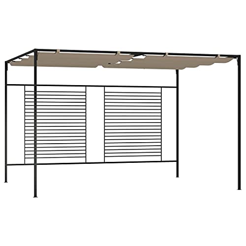 vidaXL Pavillon mit Ausziehbarem Dach 3x4x2,3 m Taupe 180 g/m², Pavillon, Partyzelt, Sonnenschutz, Pavillons, Gartenzelt, Terrassenüberdachung von vidaXL