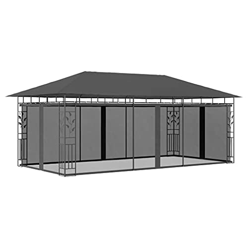 vidaXL Pavillon mit Moskitonetz 6x3x2,73 m Anthrazit von vidaXL