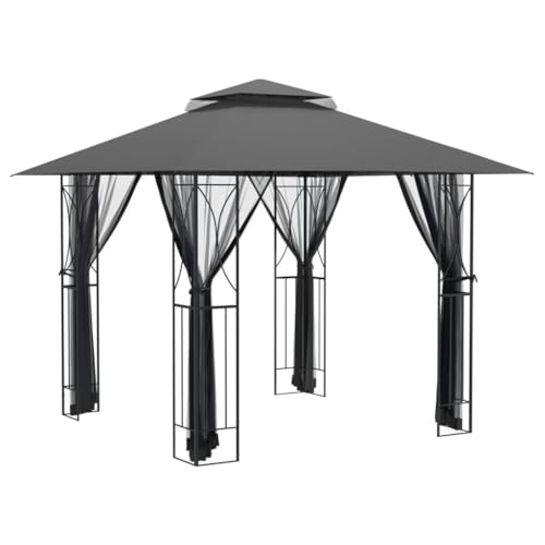 vidaXL Pavillon, Gartenpavillon mit Seitenwänden Doppeldach, Gartenzelt Stahlrahmen, Partyzelt Festzelt, Anthrazit 300x300x270cm Stahl vidaXL Pavillon, Gartenpavillon mit Seitenwänden Doppeldach, Gartenzelt Stahlrahmen, Partyzelt Festzelt, Anthrazit 300x300x270cm Stahl von vidaXL