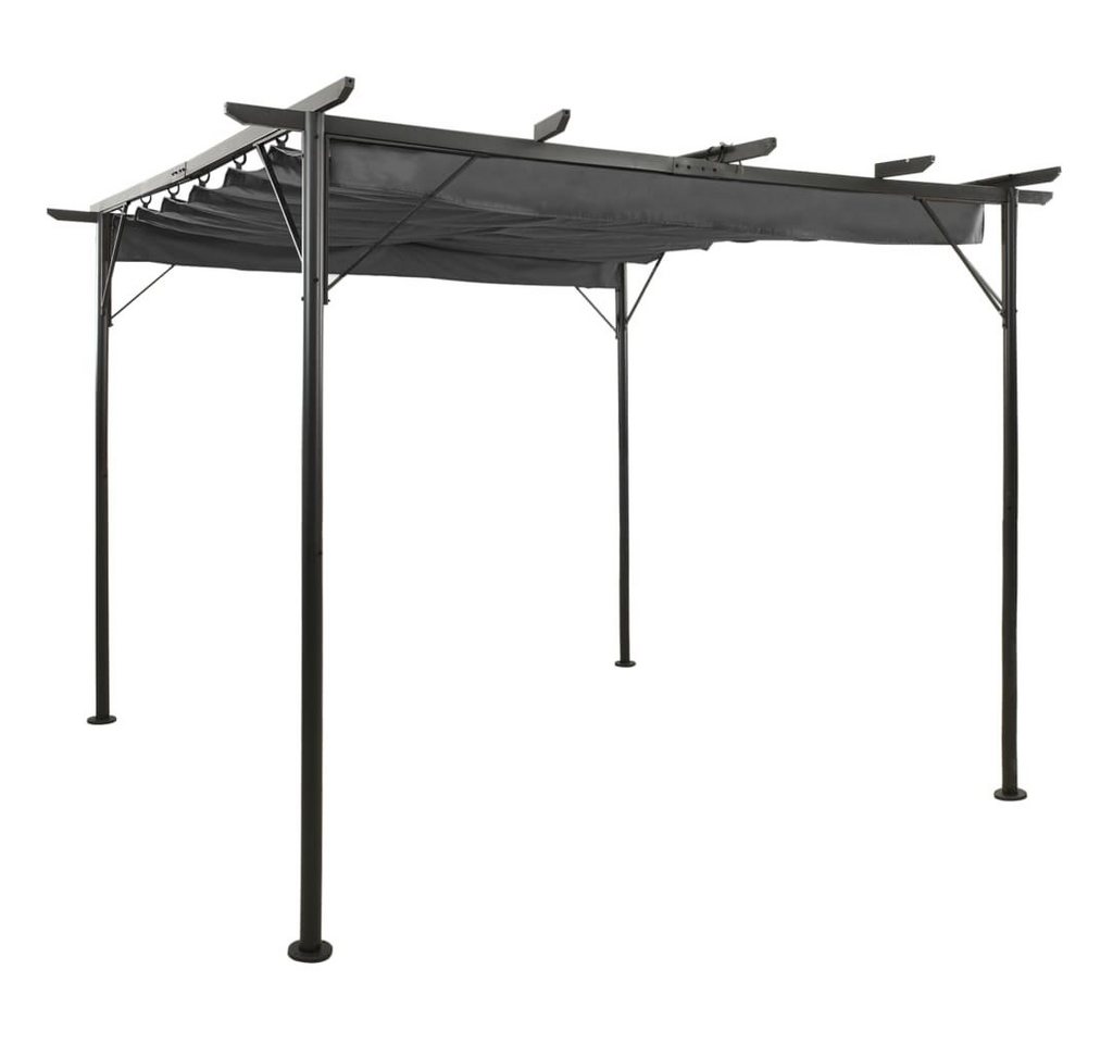 vidaXL Pergola Pergola mit Ausziehbarem Dach Anthrazit 3x3 m Stahl 180 g/m², (1-tlg) von vidaXL