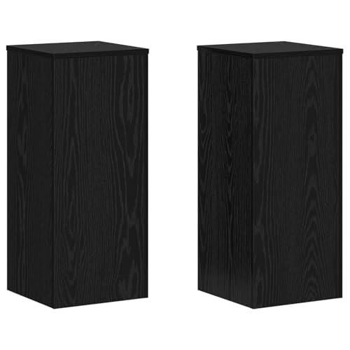 vidaXL Pflanzenständer 2 Stück Schwarz Eiche 30x30x70 cm Holzwerkstoff von vidaXL