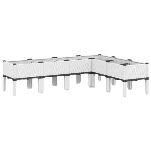 vidaXL Pflanzkasten, Blumenkübel mit Beinen Rattan-Optik, Pflanzkübel für Garten Terrasse, Blumenkasten Hochbeet Gemüsebeet, Weiß 160x120x42cm PP vidaXL Pflanzkasten, Blumenkübel mit Beinen Rattan-Optik, Pflanzkübel für Garten Terrasse, Blumenkasten Hochbeet Gemüsebeet, Weiß 160x120x42cm PP von vidaXL