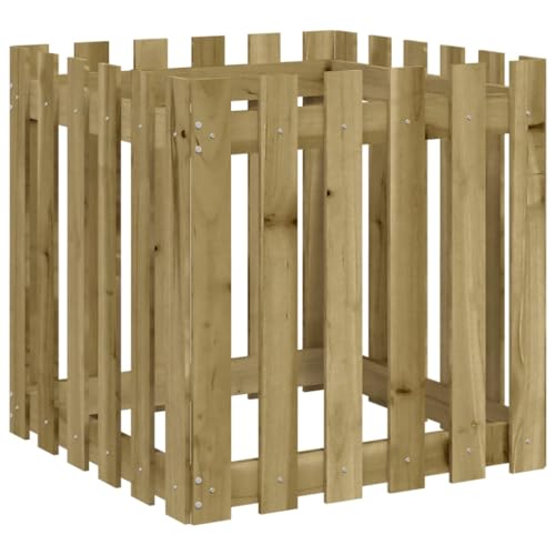 vidaXL Pflanzkübel, Blumenkübel mit Lattenzaun-Design, Pflanzkasten Übertopf für Garten Terrasse, Blumentopf Blumenkasten, 60x60x60 cm Kiefernholz Imprägniert vidaXL Pflanzkübel, Blumenkübel mit Lattenzaun-Design, Pflanzkasten Übertopf für Garten Terrasse, Blumentopf Blumenkasten, 60x60x60 cm Kiefernholz Imprägniert von vidaXL